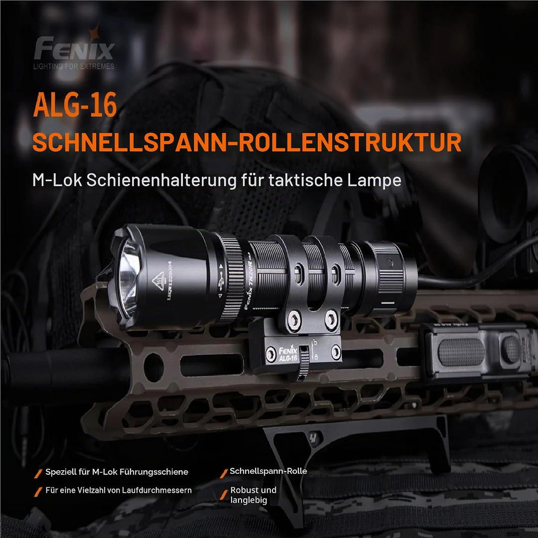 fenix MLOK Taschenlampenhalterung für Taschenlampen mit Körperdurchmesser 23-25, 4 mm, Schwarz, ‎4 x