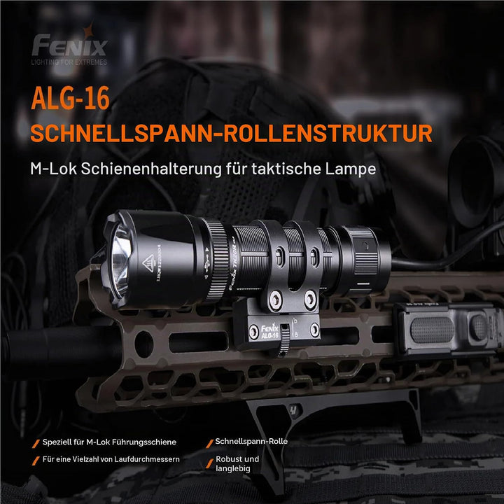 fenix MLOK Taschenlampenhalterung für Taschenlampen mit Körperdurchmesser 23-25, 4 mm, Schwarz, ‎4 x