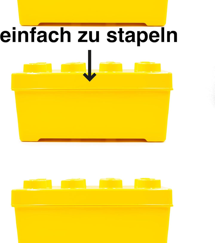 gelbe Aufbewahrungsbox mit Deckel, LEGO