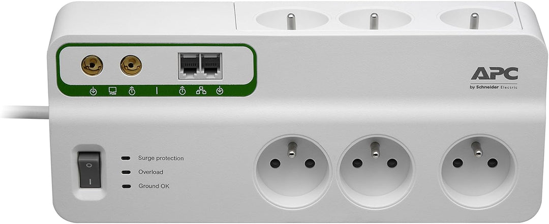 APC PMH63VT-FR 6AC-Ausgänge 230V 3m Weiss - Spannungsschutz (1836 J, 6 AC-Ausgänge, Typ E (FR), 2300