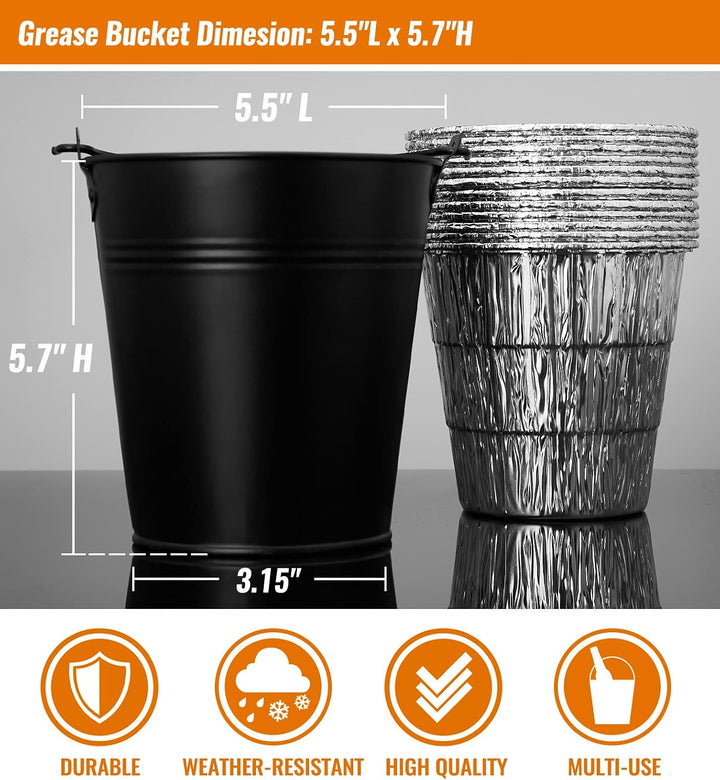 Nupick, 20er-Pack Fettbehältereinsätze und 1 Behälter HDW152, kompatibel mit Traeger Pro Series 575/