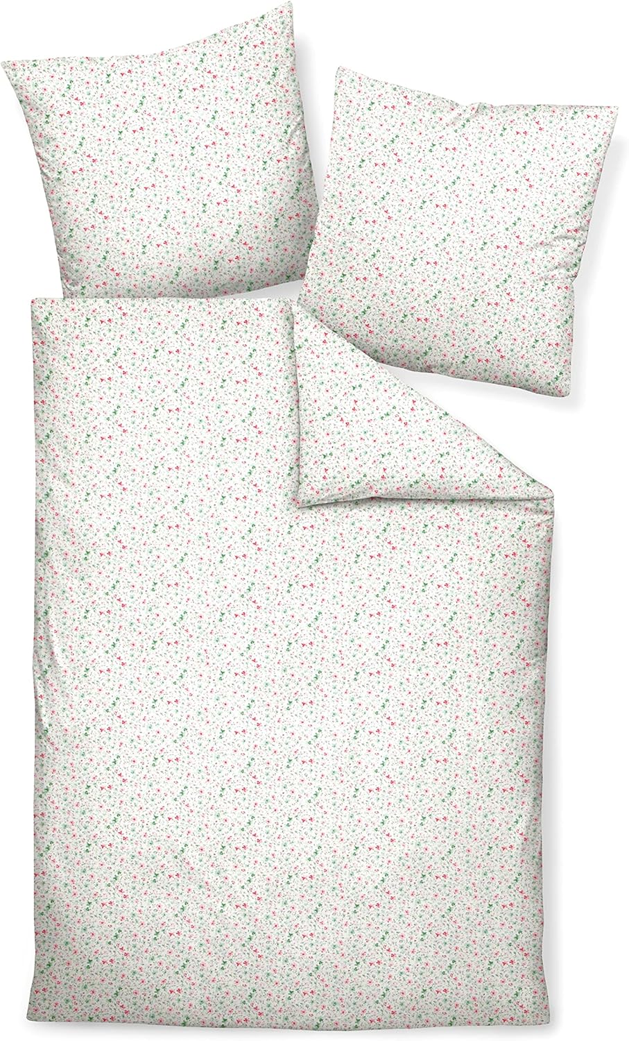 Janine Mako-Soft-Seersucker Bettwäsche Tango 155x220 cm + 80x80 cm rot-Rose, 155x220 cm + 80x80 cm