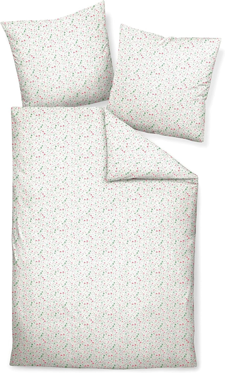 Janine Mako-Soft-Seersucker Bettwäsche Tango 155x220 cm + 80x80 cm rot-Rose, 155x220 cm + 80x80 cm