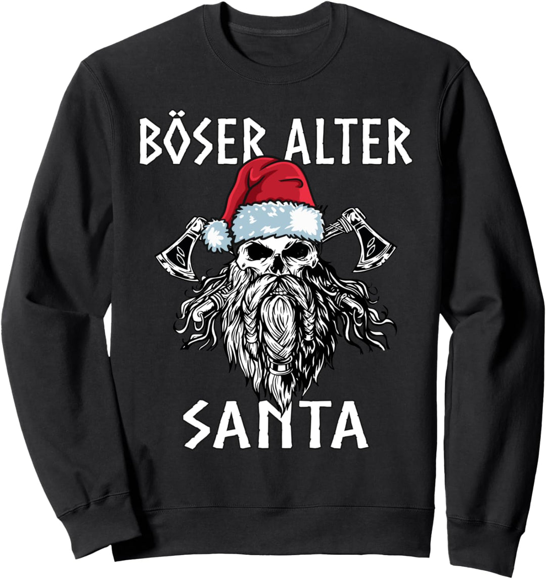 Böser Alter mann Wikinger Vintage Weihnachten Sweatshirt