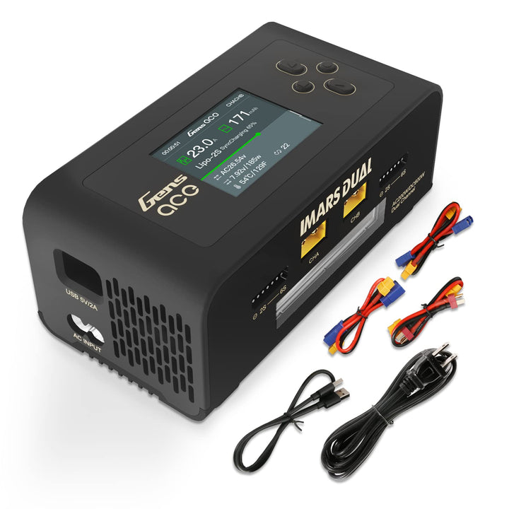 Gens ace lipo Ladegerät Imars Dual Channel RC Ladegerät für NiMH/Lipo Akku Ladegerät mit Deans T XT6