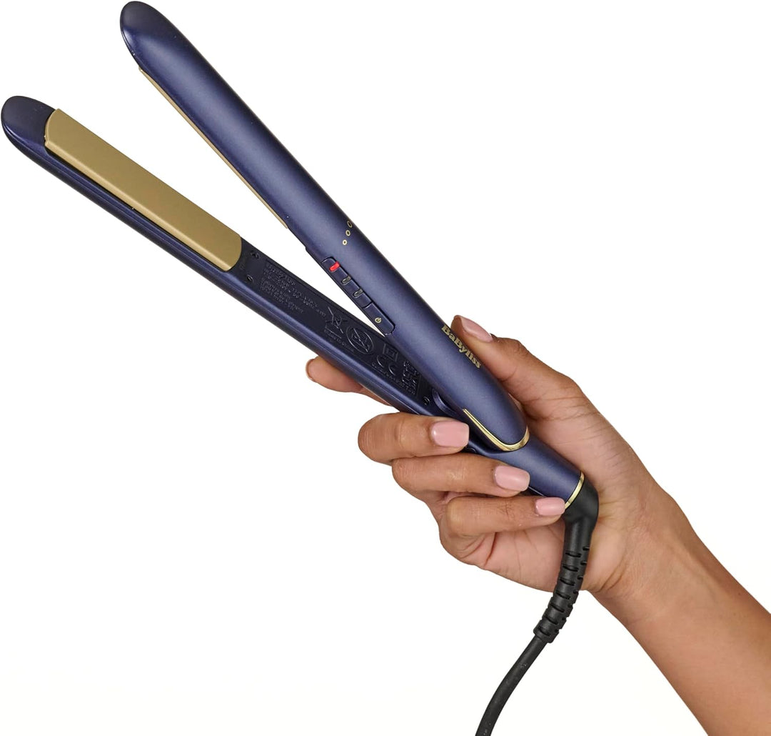 BaByliss Midnight Luxe Glätteisen - Titanium Ceramic Floating Plates für sanftes Gleiten, schnelles