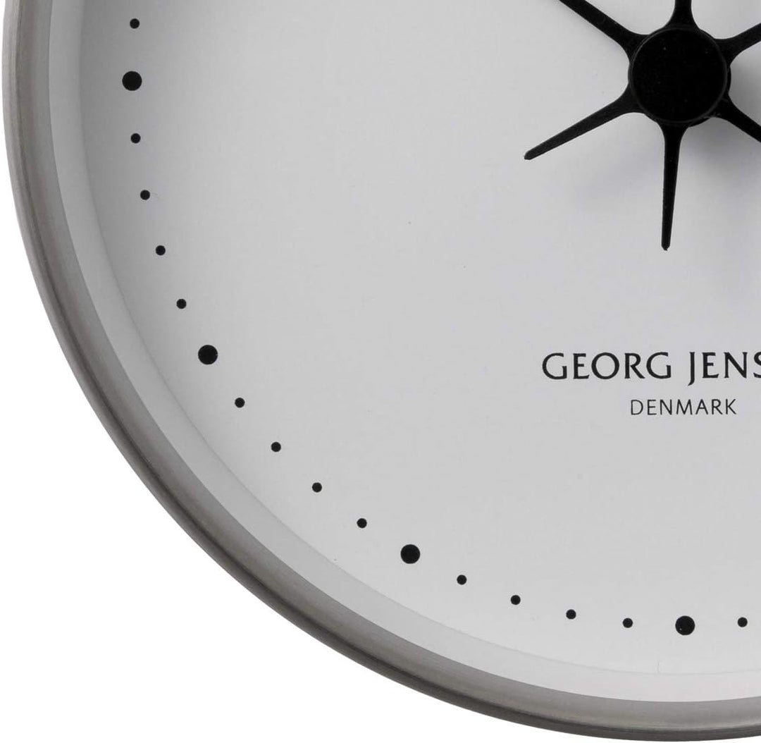 Georg Jensen Koppel Wanduhr 22 cm, Edelstahl mit Weissem Ziffernblatt Material : Precision Quartz Mo