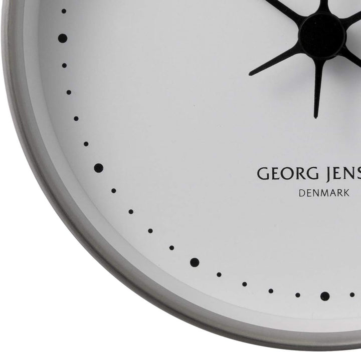 Georg Jensen Koppel Wanduhr 22 cm, Edelstahl mit Weissem Ziffernblatt Material : Precision Quartz Mo