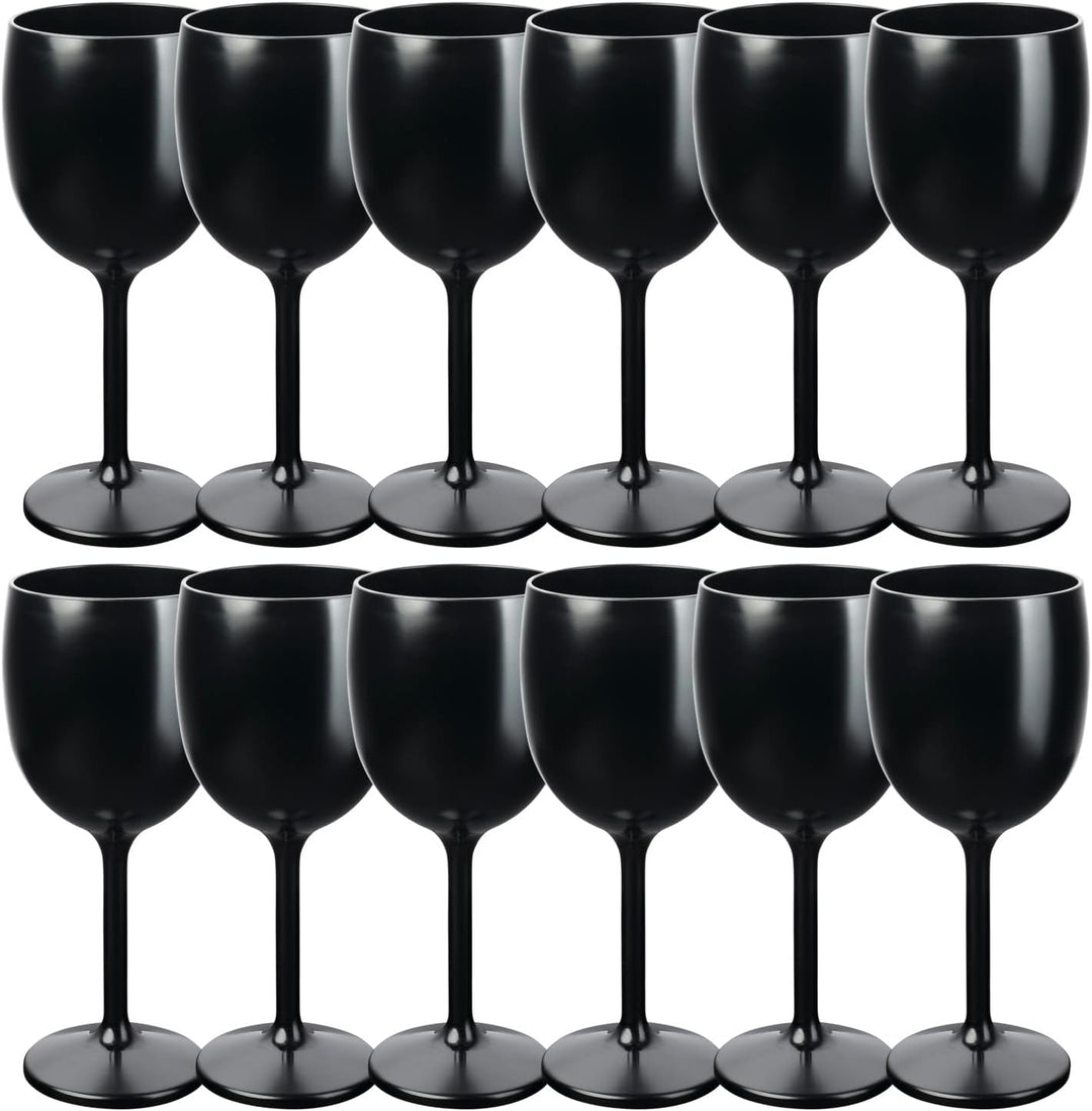 Schramm® Mehrweg Weingläser in schwarz wählbar 6, 12, 24 oder 48 Stück Champagner Glas Sektflöten Se