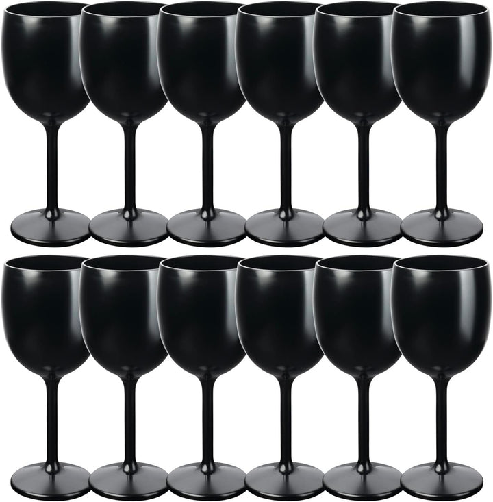 Schramm® Mehrweg Weingläser in schwarz wählbar 6, 12, 24 oder 48 Stück Champagner Glas Sektflöten Se