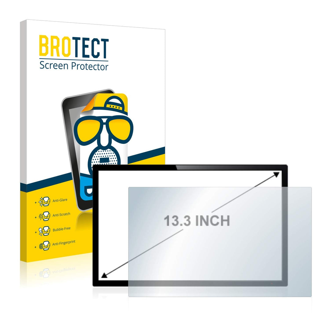 BROTECT 13.3" Entspiegelungs-Schutzfolie für Kassensysteme mit 13,3 Zoll (33.8 cm) [285 mm x 180 mm,