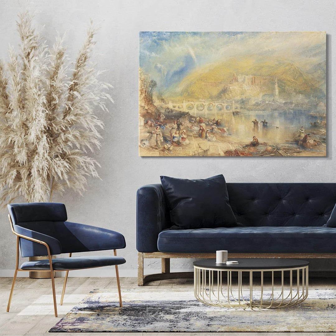 Printed Paintings Leinwand (80x60cm): William Turner - Heidelberg with A Rainbow 80x60 cm, 80x60 cm