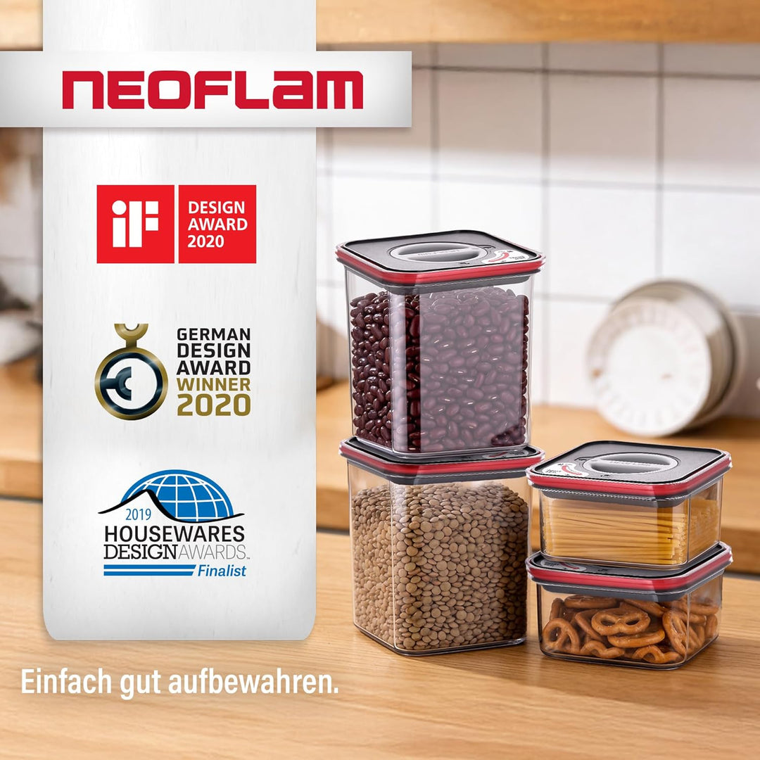 Neoflam® Vorratsdosen mit Deckel Luftdicht, Vorratsorganizer 4er Set BPA-frei, Vorratsbehälter mit E
