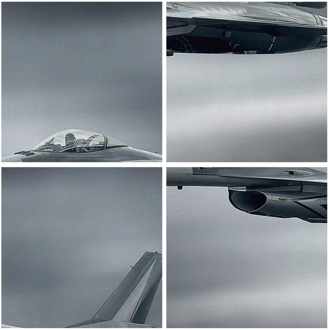 Bilder auf Leinwand Flugzeug Himmel Flug Leinwandbild mit Rahmen 70x50cm Wandbilder Dekoration Wohnz