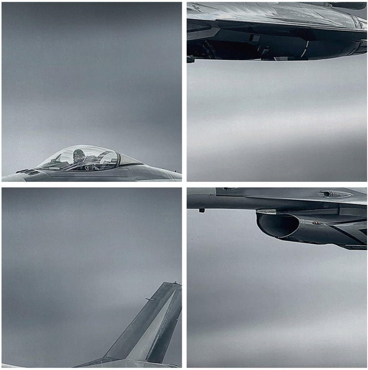 Bilder auf Leinwand Flugzeug Himmel Flug Leinwandbild mit Rahmen 70x50cm Wandbilder Dekoration Wohnz