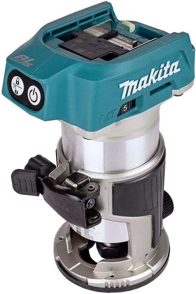 Makita DRT50ZJ 18V 1/4 Zoll Laminat Router Trimmer 1 x 5,0Ah Akku BL1850 + DC18RC Ladegerät &amp; Koffer