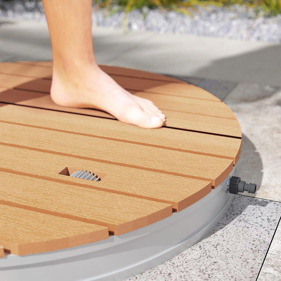 Outsunny Bodendusche Gartendusche mit einstellbar Fussrad Aluminium Aussendusche bis 4 m Fontänenhöh