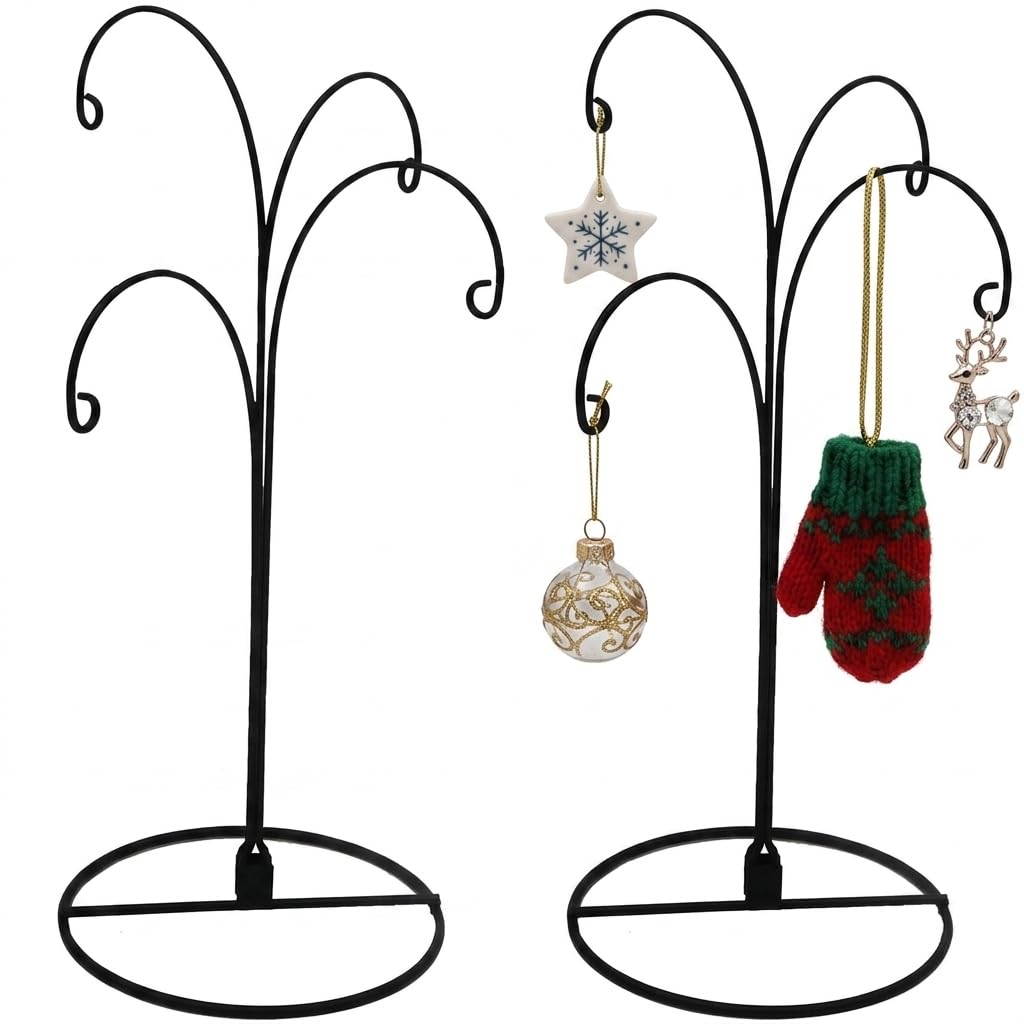 HOHIYA Weihnachtsdekoration Ständer Hängehaken für Hunde Katzen Glaskugel schwarz, Schwarz