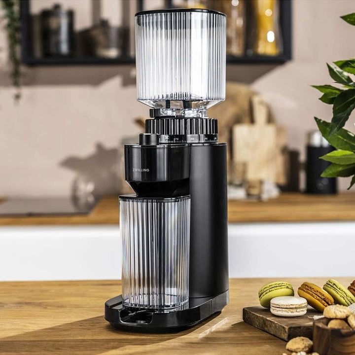 ZWILLING ENFINIGY Kaffeemühle für 1 - 12 Tassen, Elektrische Kaffeemühle mit aromaschonendem Kegelma