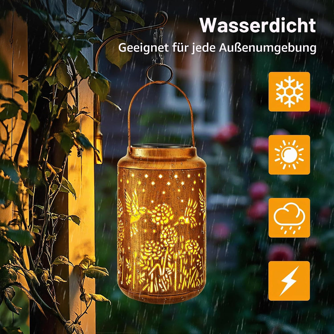 Geschenke für Frauen Mama Oma, Kolibri Solarlaterne für Aussen Wasserdichte Gartendeko – Hängend Lat