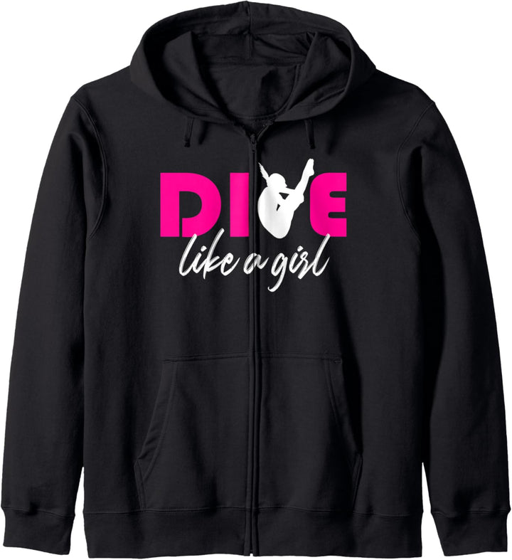 Frauen Pink Wasserspringen Sprungbretttauchen Mädchen Sport Kapuzenjacke