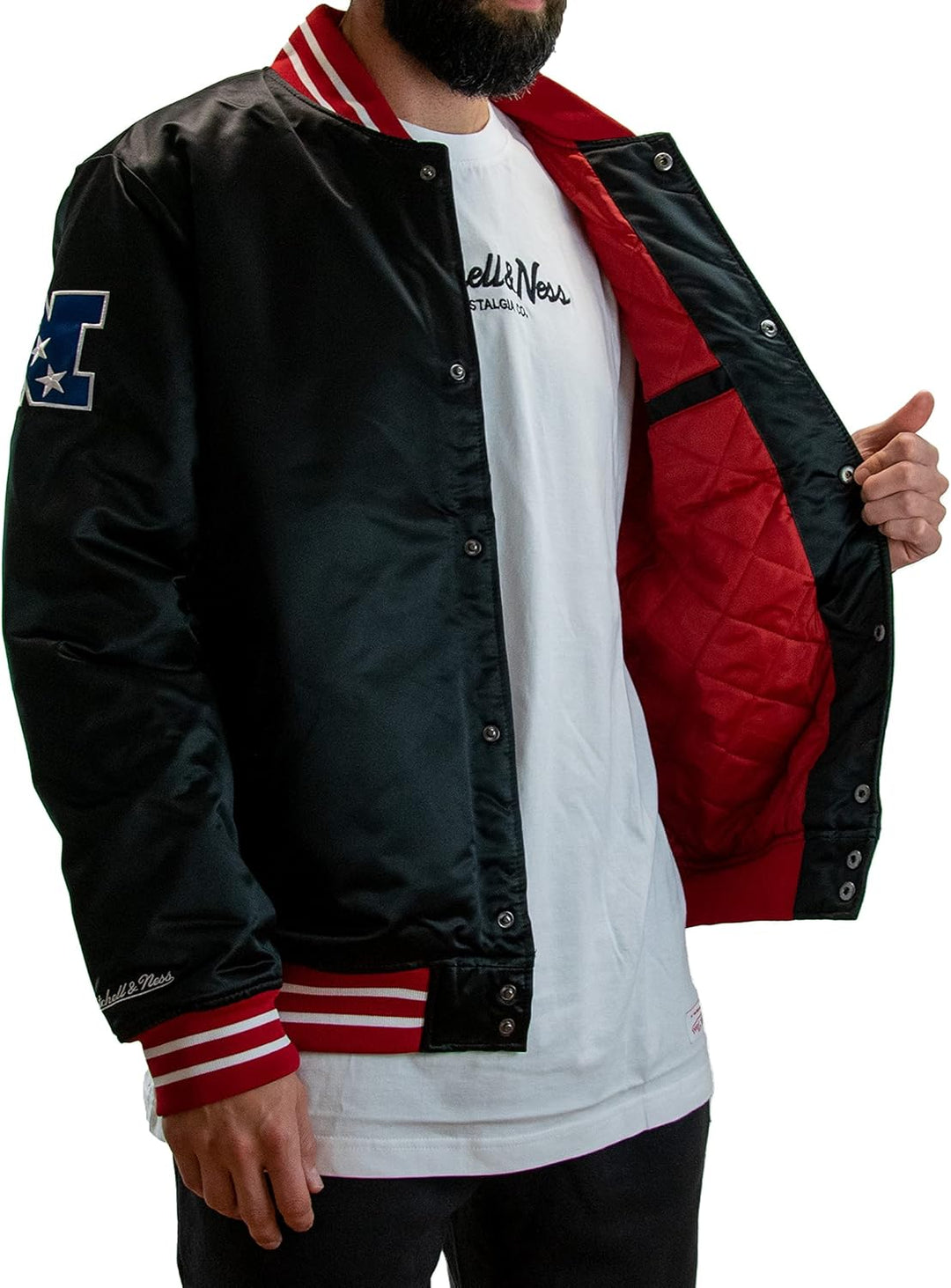 Mitchell & Ness NFL Heavyweight Satin Jacket XL Atlanta Falcons - Black, XL Atlanta Falcons - Black