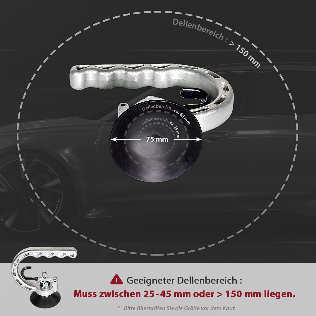 FIRSTINFO A1504A | Aluminium Dellenzieher mit starker 75mm Saugkraft | Lackschadenfreie Ausbeulhilfe