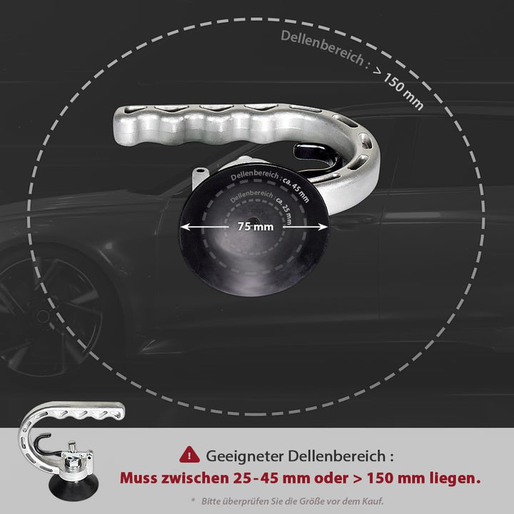 FIRSTINFO A1504A | Aluminium Dellenzieher mit starker 75mm Saugkraft | Lackschadenfreie Ausbeulhilfe
