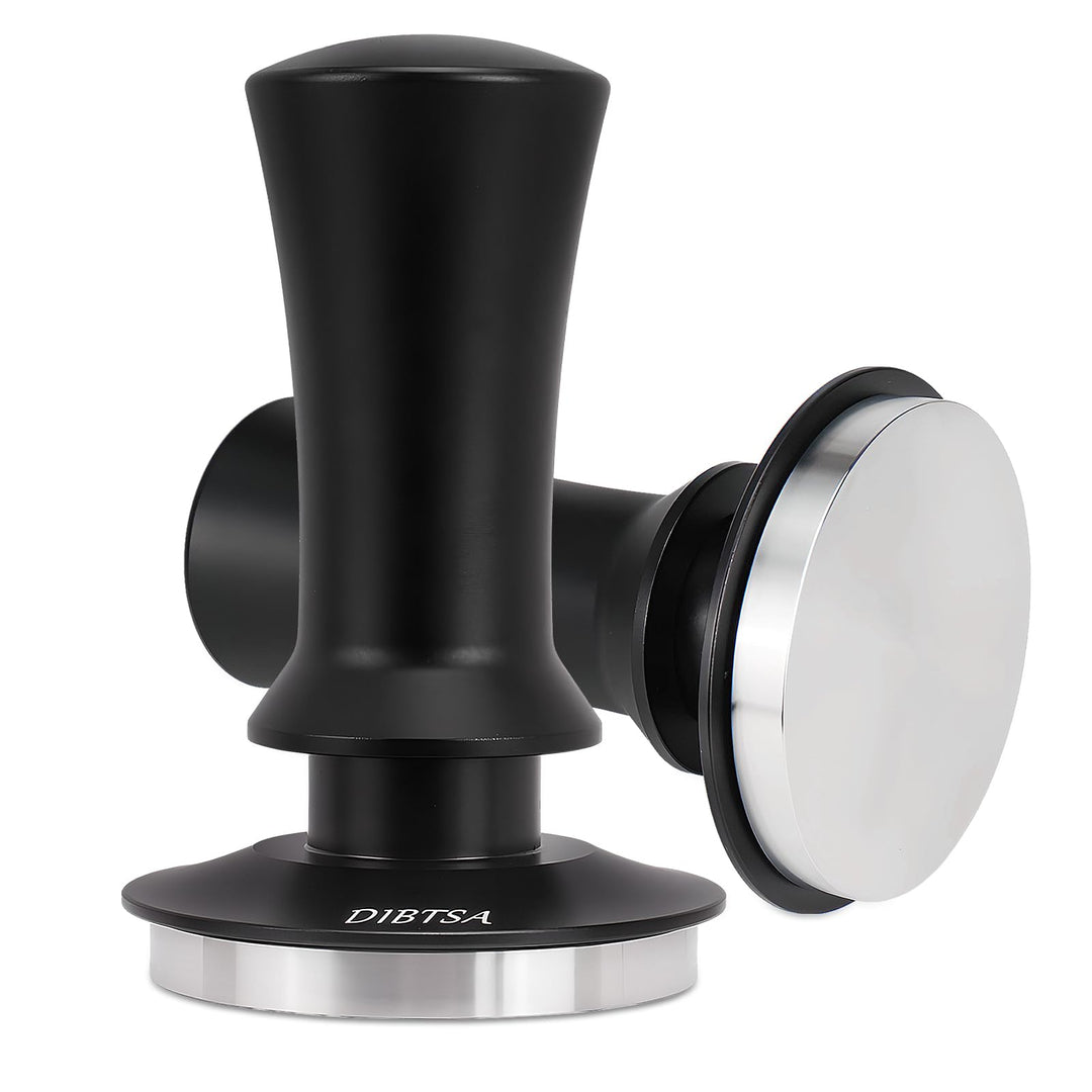 DIBTSA Espresso Tamper 51mm,Federbelasteter Kaffeestampfer mit 51 mm 304-Edelstahl-flache Basis und