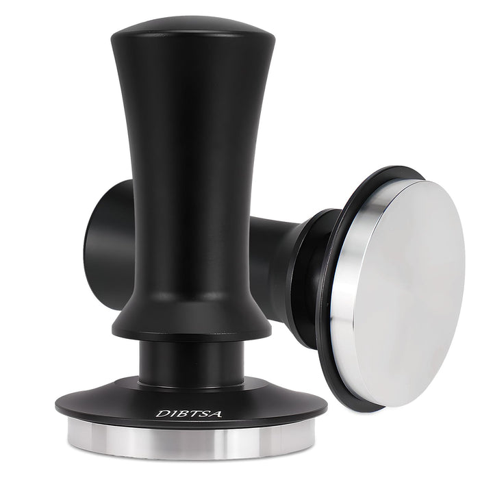 DIBTSA Espresso Tamper 51mm,Federbelasteter Kaffeestampfer mit 51 mm 304-Edelstahl-flache Basis und