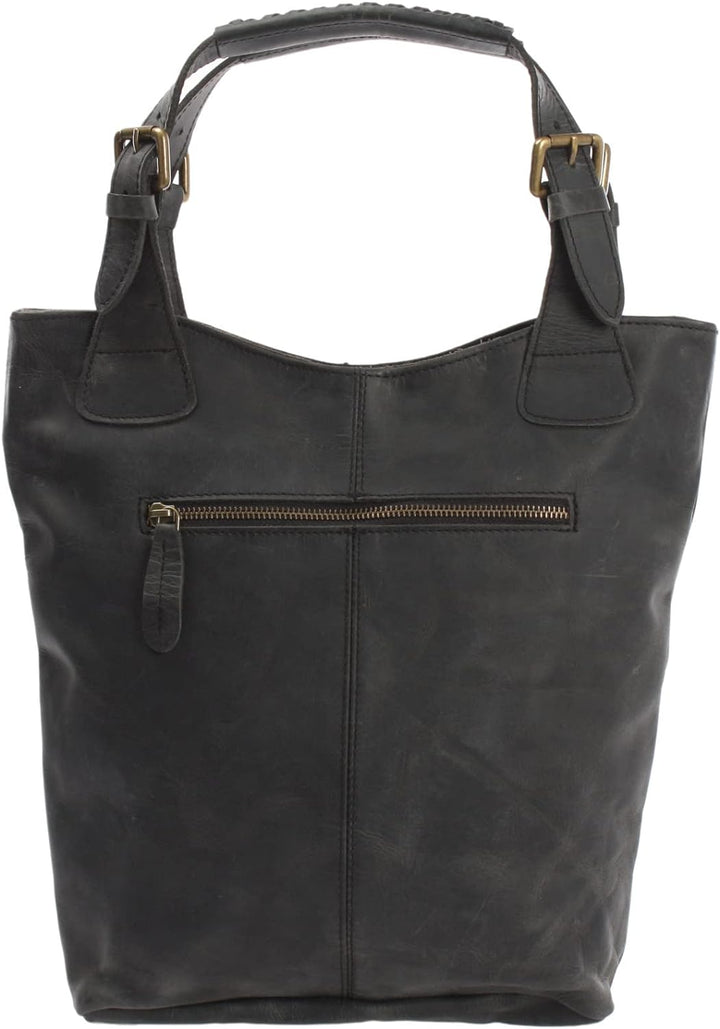 LECONI Henkeltasche Echt-Leder Vintage-Look Damentasche Handtasche für Damen Shopper für Freizeit, B