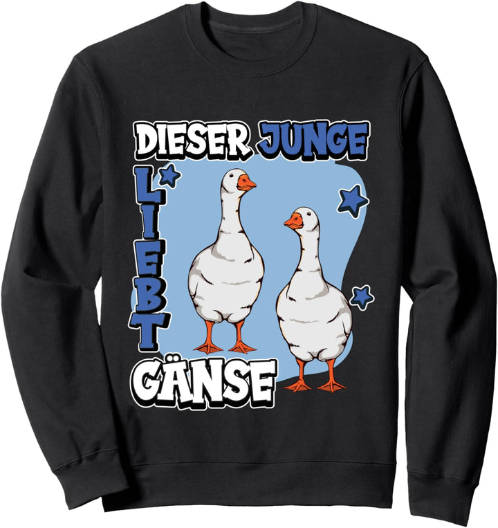 Kinder Gans Sachen Dieser Junge liebt Gänse Sweatshirt