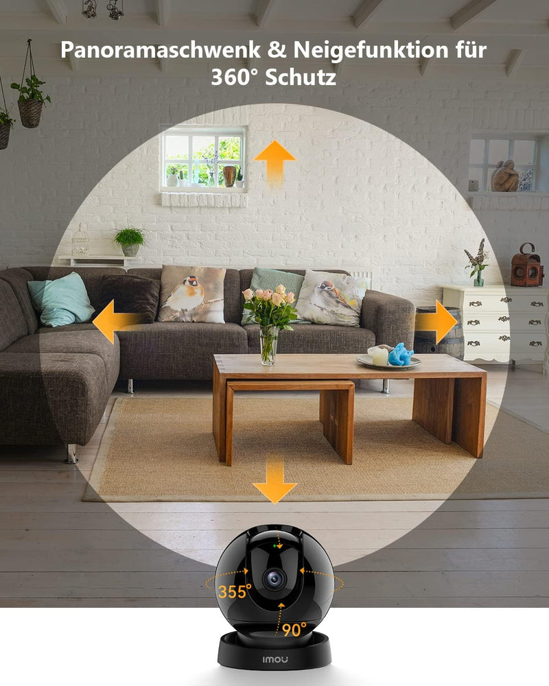 Imou 2K Überwachungskamera Innen 355°/70°, 3MP WLAN Kamera Indoor,Human/Pet Detection,Automatische V