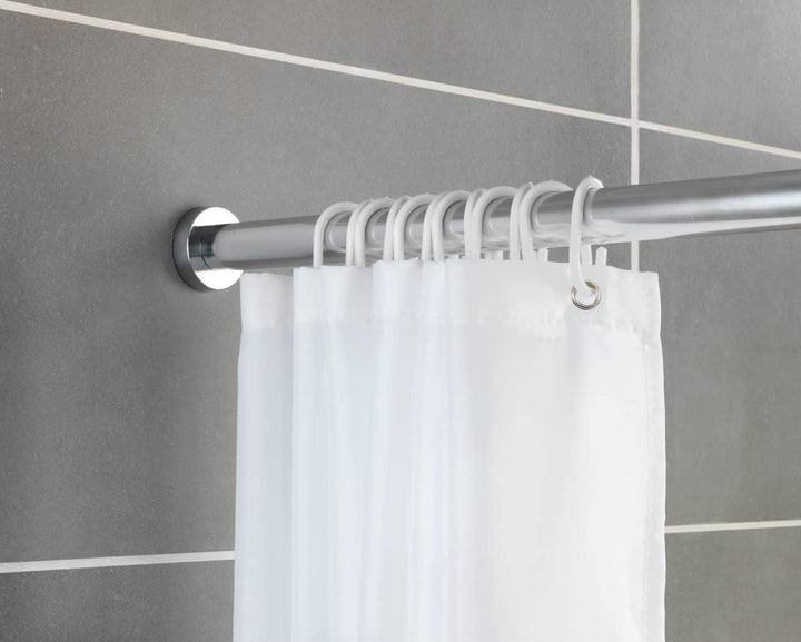 WENKO Teleskop-Duschstange Luz, ausziehbare Duschvorhangstange inkl. Wandadapter zum Klemmen, einfac