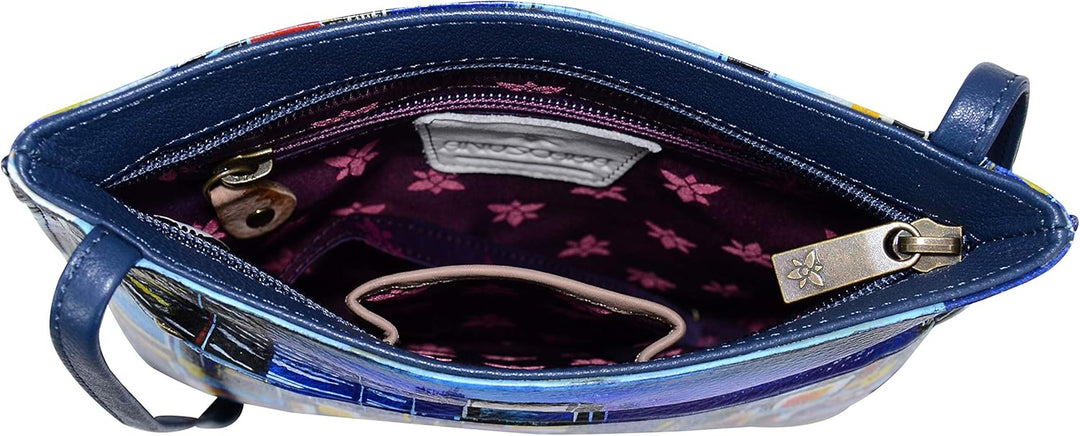 Anuschka Damen Cross Body aus Leder, handbemalt Einheitsgrösse City Lights, Einheitsgrösse City Ligh