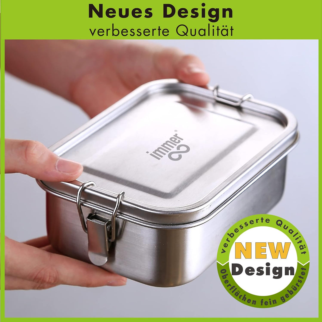 immer Edelstahl Brotdose - Nachhaltige Bento Lunchbox, auslaufsicher, plastikfrei, leicht zu reinige