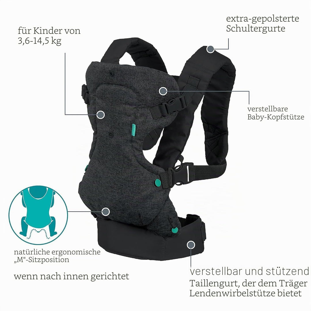 Infantino Flip 4-in-1 Cabrioletasche hellgrau, hellgrau