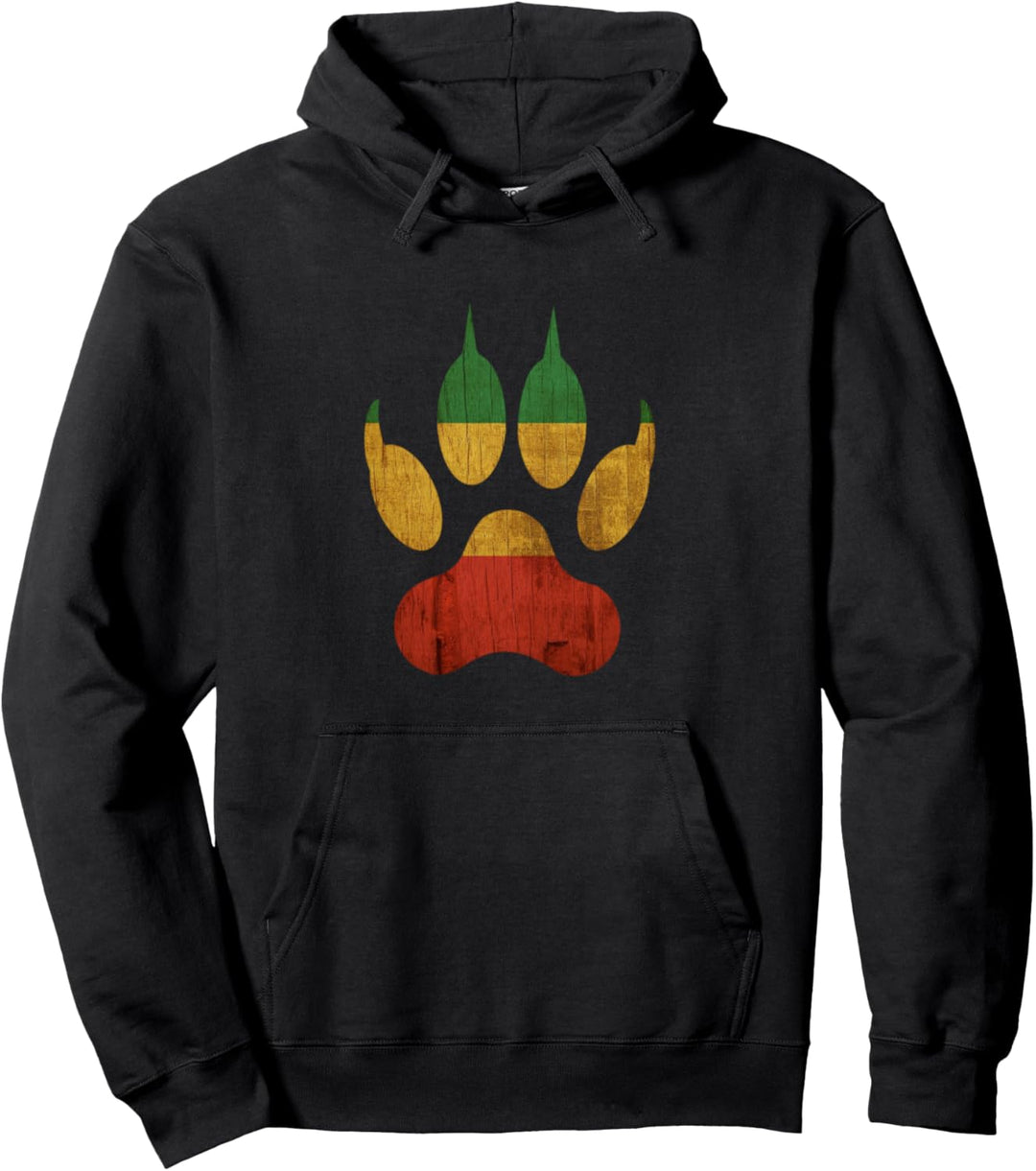 Löwe von Judah Paw Jamaika & Äthiopien Rasta Design Pullover Hoodie