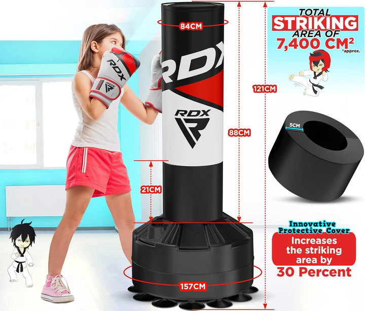 RDX Kinder Freistehender Boxsack 4ft Junior Standboxsäcke Trainingshandschuhe, MMA, Kickboxen,Boxen,