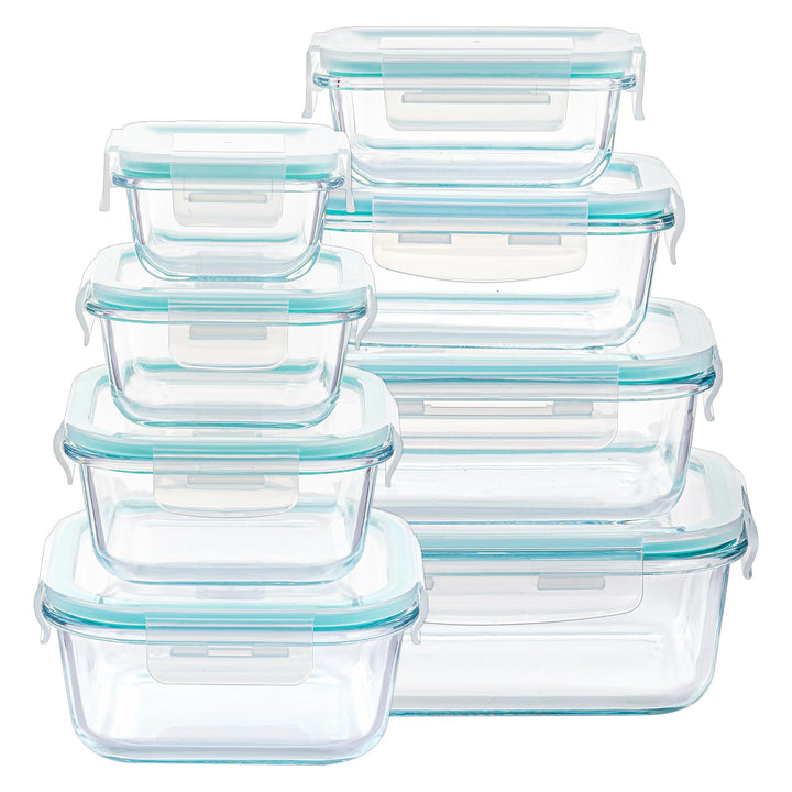 Vtopmart 8er Glasbehälter Mit Deckel, Glass Frischhaltedosen Mit Deckel, Meal Prep Boxen für Lebensm