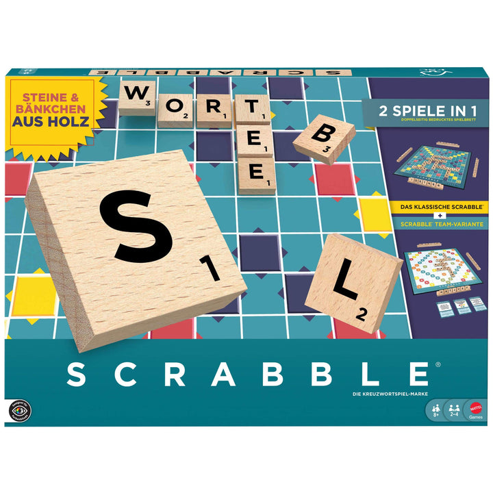 Mattel Games Scrabble Brettspiel, klassisches Familienwortspiel mit Buchstabensteinen und Buchstaben