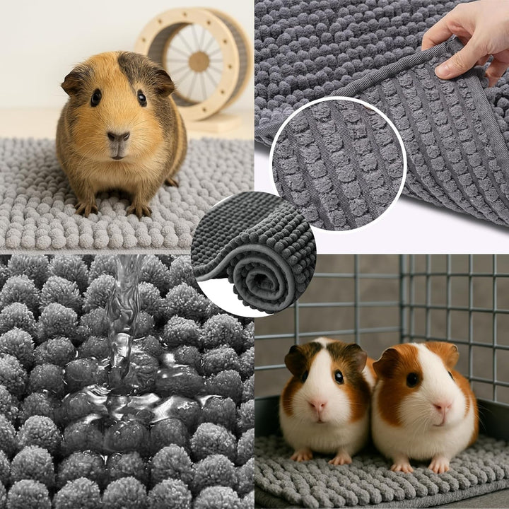 2 Stück Meerschweinchen Unterlage 60×40cm mit Waschbeutel – Waschbare Käfigeinlage & Käfigmatte für