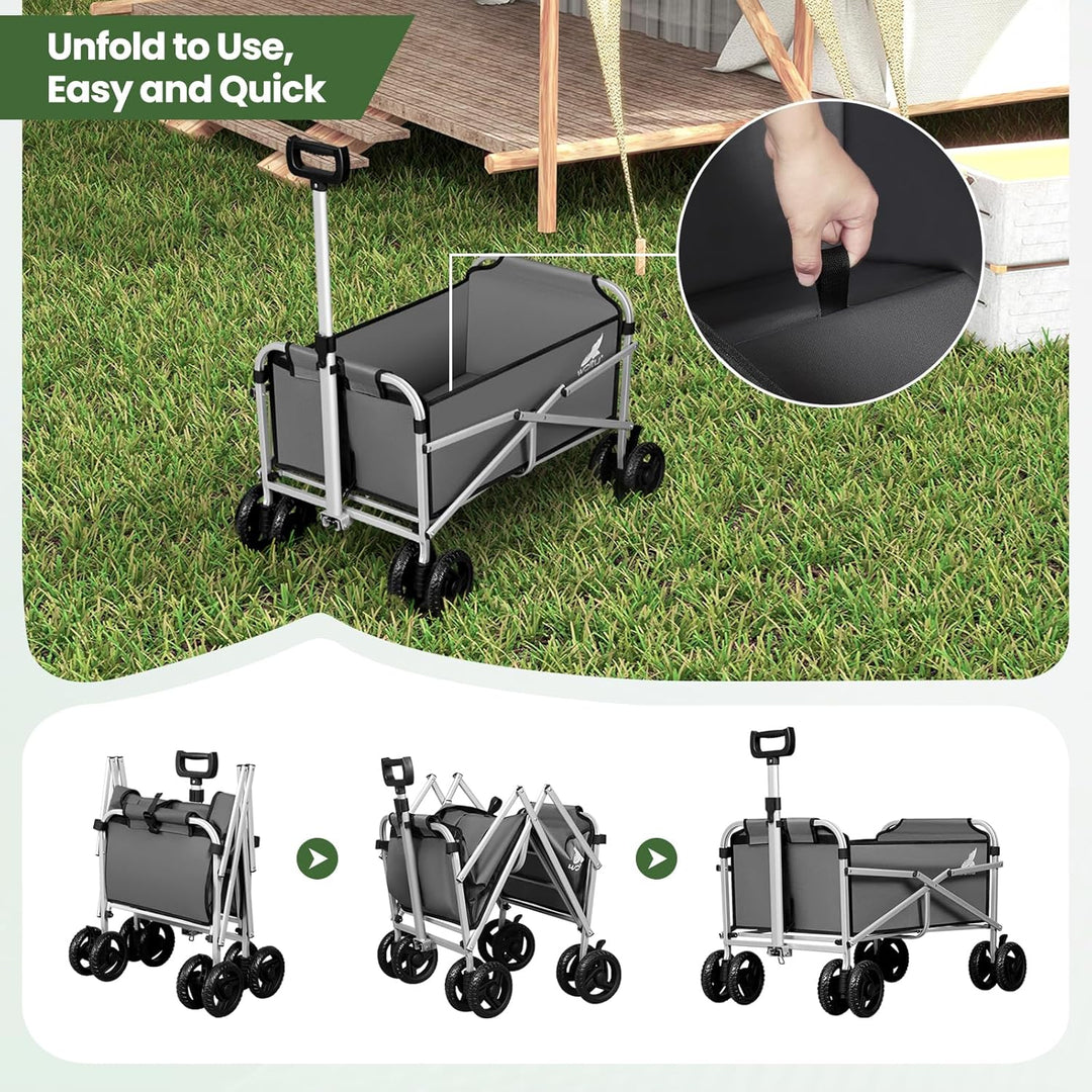 WOLTU Bollerwagen faltbar, Handwagen Transportwagen klappbar, Gartenwagen Strandwagen mit Bremsen Do