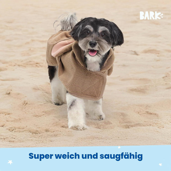 BarkBox Premium Saugfähiges Hundebademantelhandtuch mit Kapuze – schnell trocknendes Haustierhandtuc