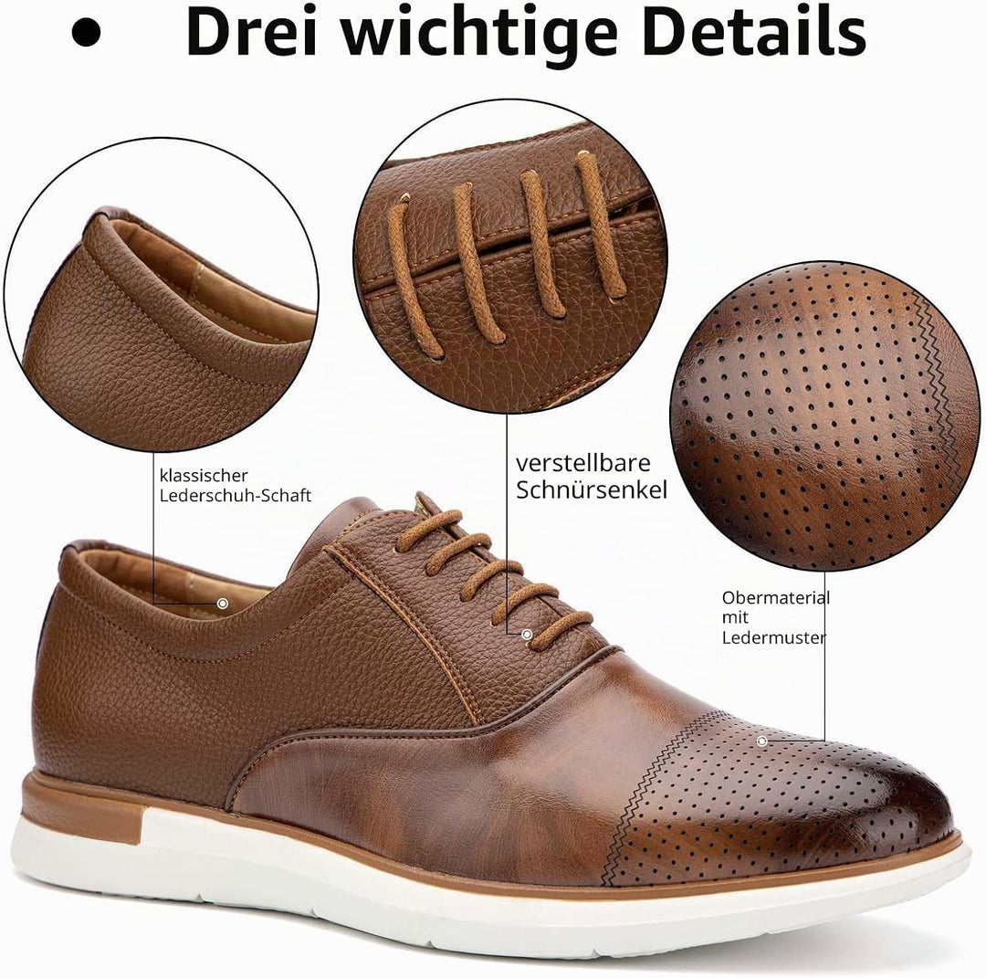MEIJIANA Herren Oxfords Männer Businessschuhe Freizeit Schuhe Oxfords Herren Anzugschuhe Leder, Brau