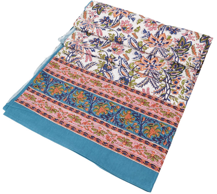 GURU SHOP Blockdruck Tagesdecke, Bett & Sofaüberwurf, Handgearbeiteter Wandbehang, Wandtuch - Design