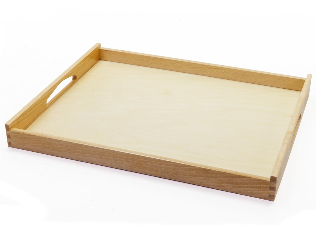 Serviertablett 50 x 40 cm, Holztablett, mit Griffen, Küchentablett Frühstückstablett, Tablett Holz T