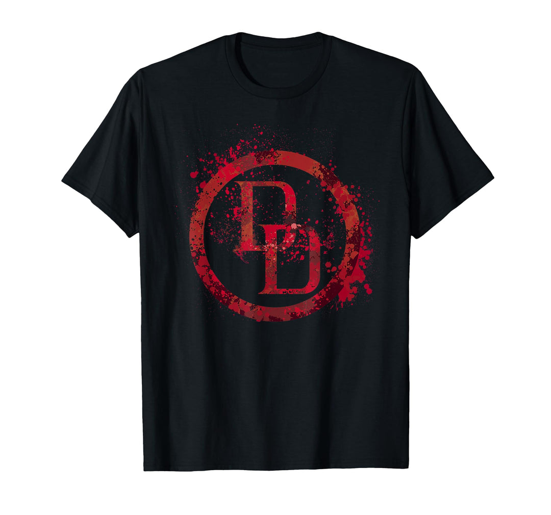 Women's Marvel Daredevil Logo Splatter Graphic T-Shirt Medium Black
