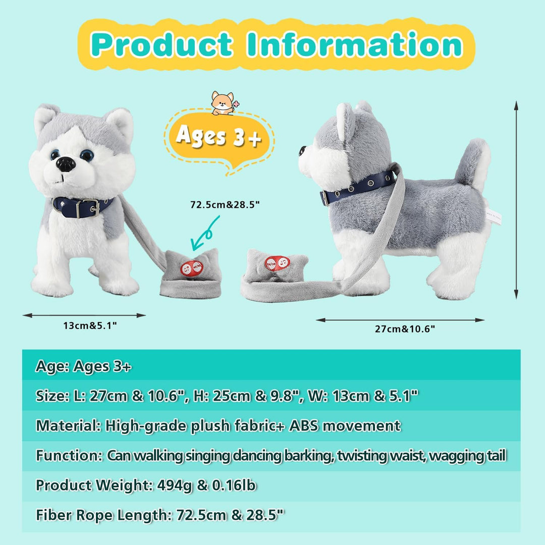 Marsjoy Husky Spielzeug Hund Ostern Geschenke für Kinder Haustier Hund Spielzeug Mädchen Junge Inter