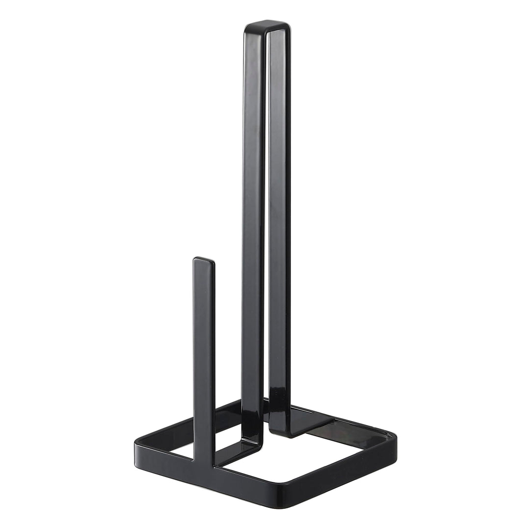Yamazaki 6782 TOWER Küchenrollenhalter, Black, Stahl, Minimalistisch, 11 x 11 x 26,5 cm Schwarz, Sch